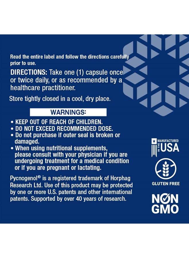 Life Extension مستخلص لحاء الصنوبر البحري الفرنسي بايكنوجينول، 100 ملغ - لصحة الأوعية الدموية والدورة الدموية - خالي من الغلوتين، غير معدل وراثيًا - 60 كبسولة نباتية - Image 2