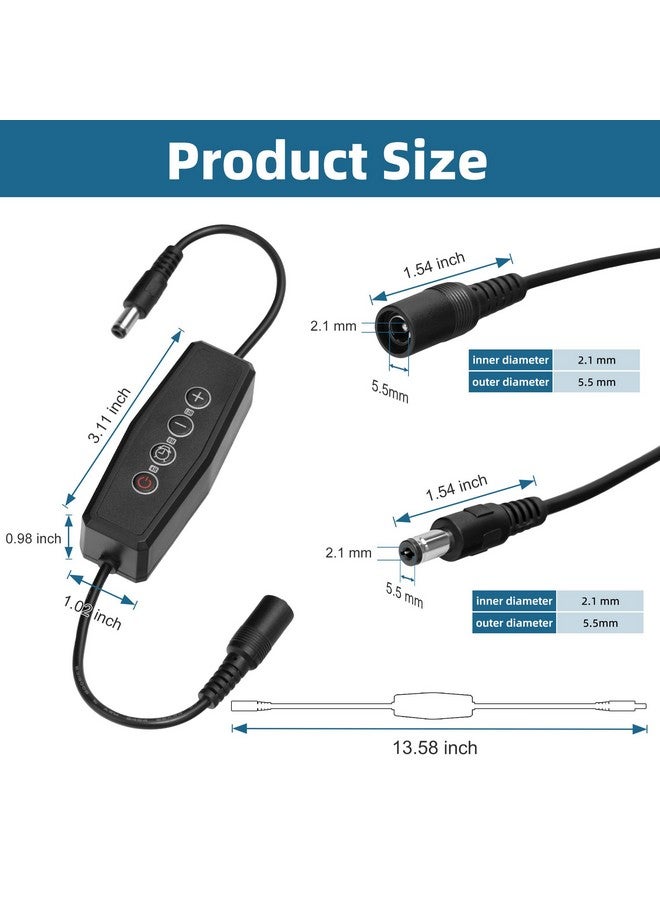 داتو جهاز تحكم في إضاءة حوض السمك DaToo مع مؤقت إضاءة LED أحادي القناة مع سطوع قابل للتعديل ومفتاح تعتيم الإضاءة 4/8/12 ساعة لإضاءة LED بجهد 5-24 فولت تيار مستمر - Image 5