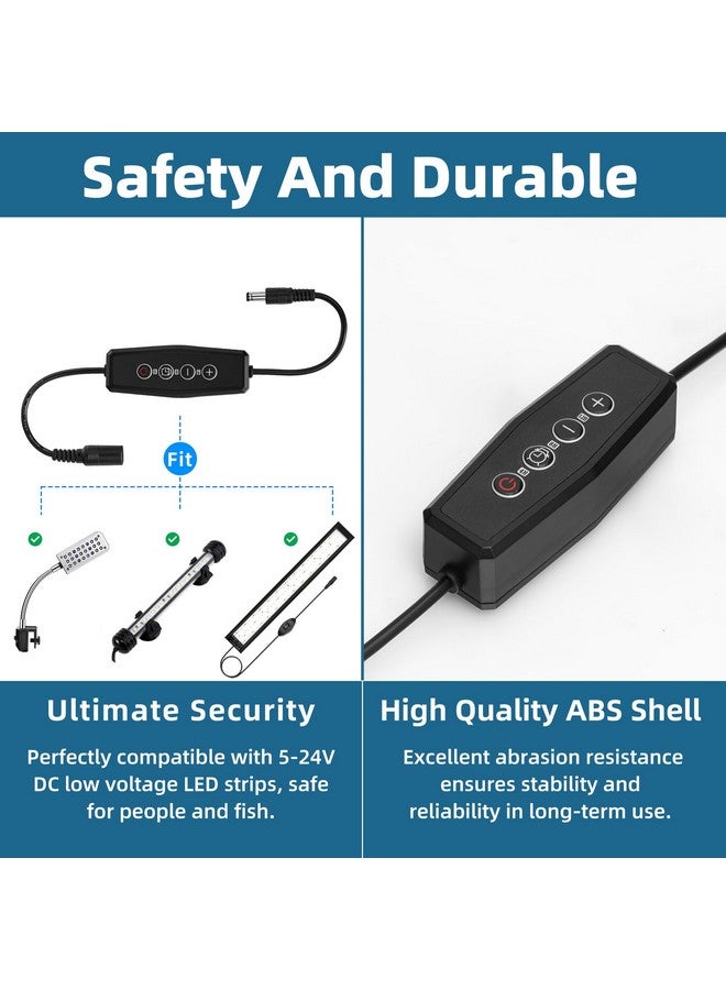 داتو جهاز تحكم في إضاءة حوض السمك DaToo مع مؤقت إضاءة LED أحادي القناة مع سطوع قابل للتعديل ومفتاح تعتيم الإضاءة 4/8/12 ساعة لإضاءة LED بجهد 5-24 فولت تيار مستمر - Image 3
