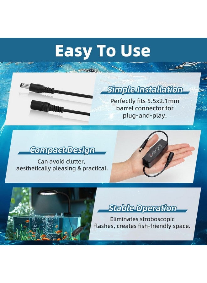 داتو جهاز تحكم في إضاءة حوض السمك DaToo مع مؤقت إضاءة LED أحادي القناة مع سطوع قابل للتعديل ومفتاح تعتيم الإضاءة 4/8/12 ساعة لإضاءة LED بجهد 5-24 فولت تيار مستمر - Image 4