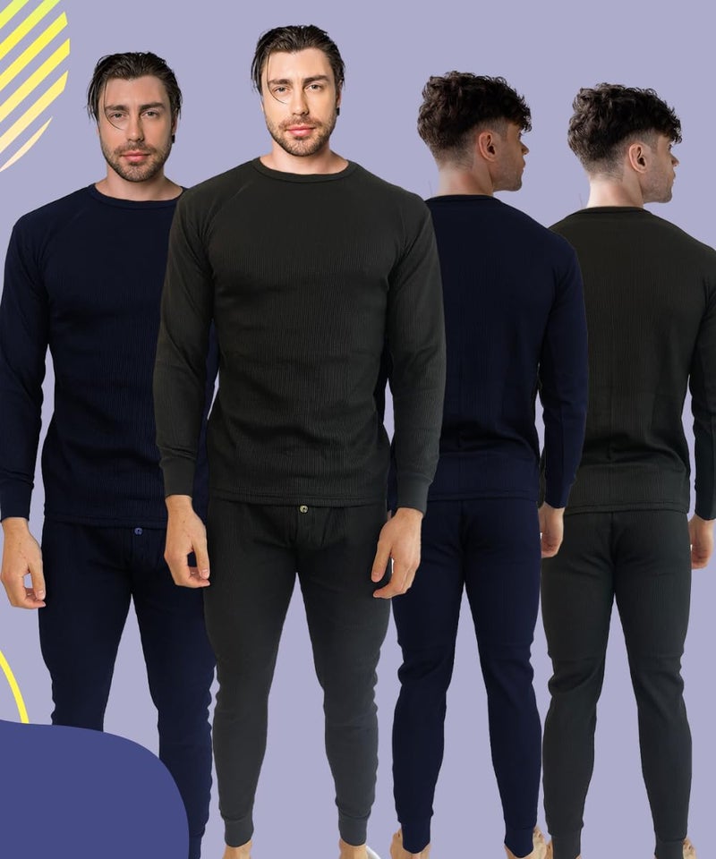 BROOKLYN VERTICAL Mens 2-Piece Waffle Thermals Set | Long Sleeve Shirt, Pants | Long Johns Waffle Thermal Underwear Base Layer Set for Cold Weather (White, Large) - Image 5