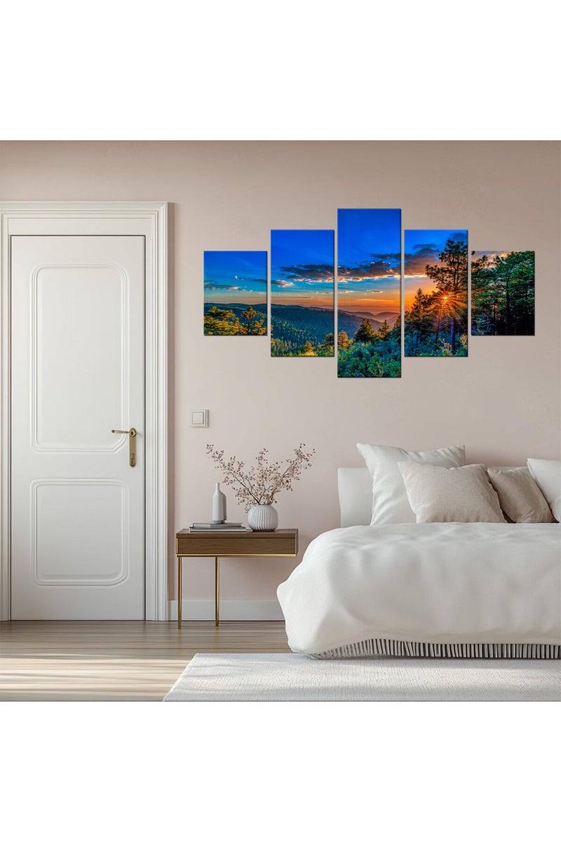 Artbrush Tower New Mexico Mountains Sunset Canvas Wall Art - Image 1