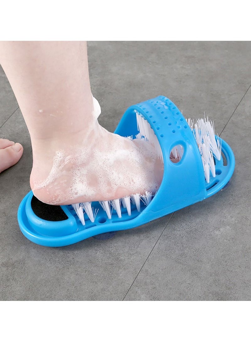 Easy Feet فرشاة تدليك القدم البلاستيكية لإزالة الجلد الميت حذاء حمام مع فرشاة أداة تنظيف القدم المنزلية باللون الأزرق - Image 2