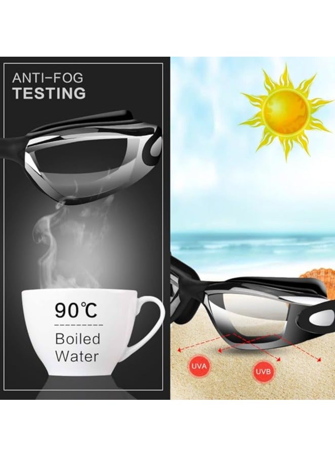 هالامين نظارة سباحة,نظارات السباحة نظارات السباحة مانعة للتسرب مع مشبك الأنف وسدادات الأذن وقبعة السباحة والحقيبة - Image 3