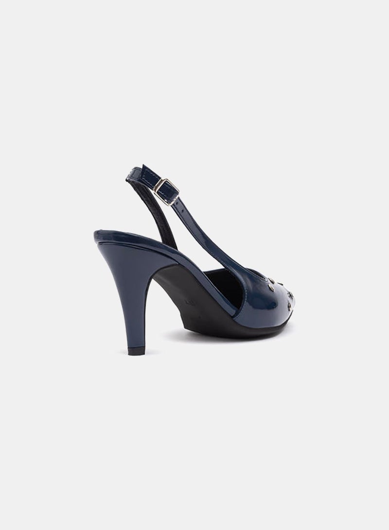 TGS Studded Closed Mid Heel Slingbacks - Image 3