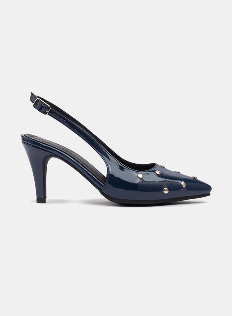 TGS Studded Closed Mid Heel Slingbacks - Image 2