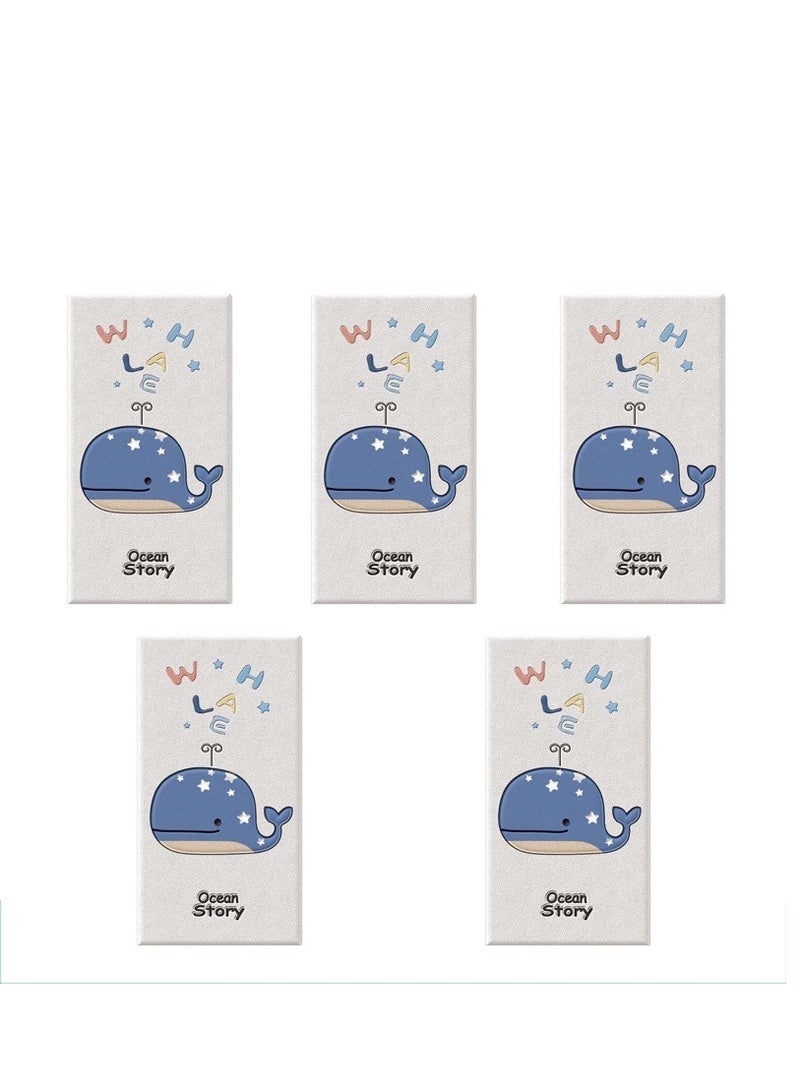 Captaintech Pack of 5 Wall Padding for Kids, Peel and Stick Headboard Upholstered Wall Panels, Wall Protection Pad for Tatami, Bedroom, Playroom, Nursery - Image 1