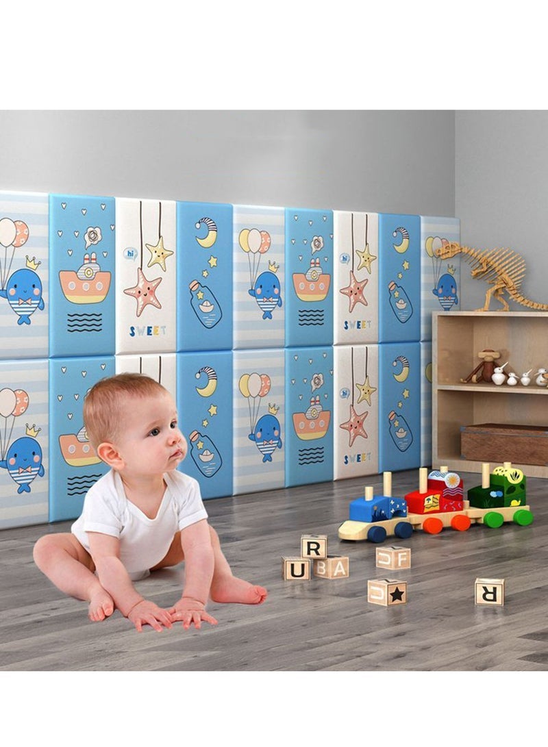 Captaintech Pack of 5 Wall Padding for Kids, Peel and Stick Headboard Upholstered Wall Panels, Wall Protection Pad for Tatami, Bedroom, Playroom, Nursery - Image 3