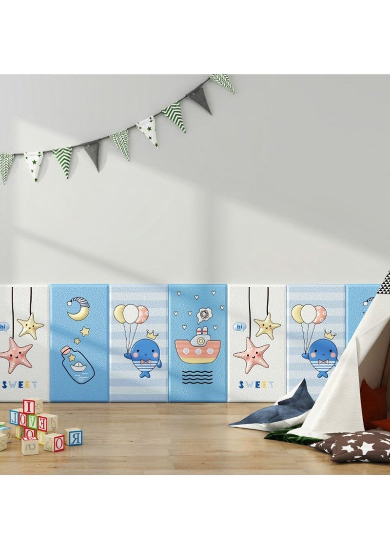Captaintech Pack of 5 Wall Padding for Kids, Peel and Stick Headboard Upholstered Wall Panels, Wall Protection Pad for Tatami, Bedroom, Playroom, Nursery - Image 4