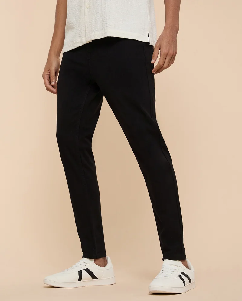 R&b  Solid Slim Fit Jeans with Button Closure for Men | Best Price UAE