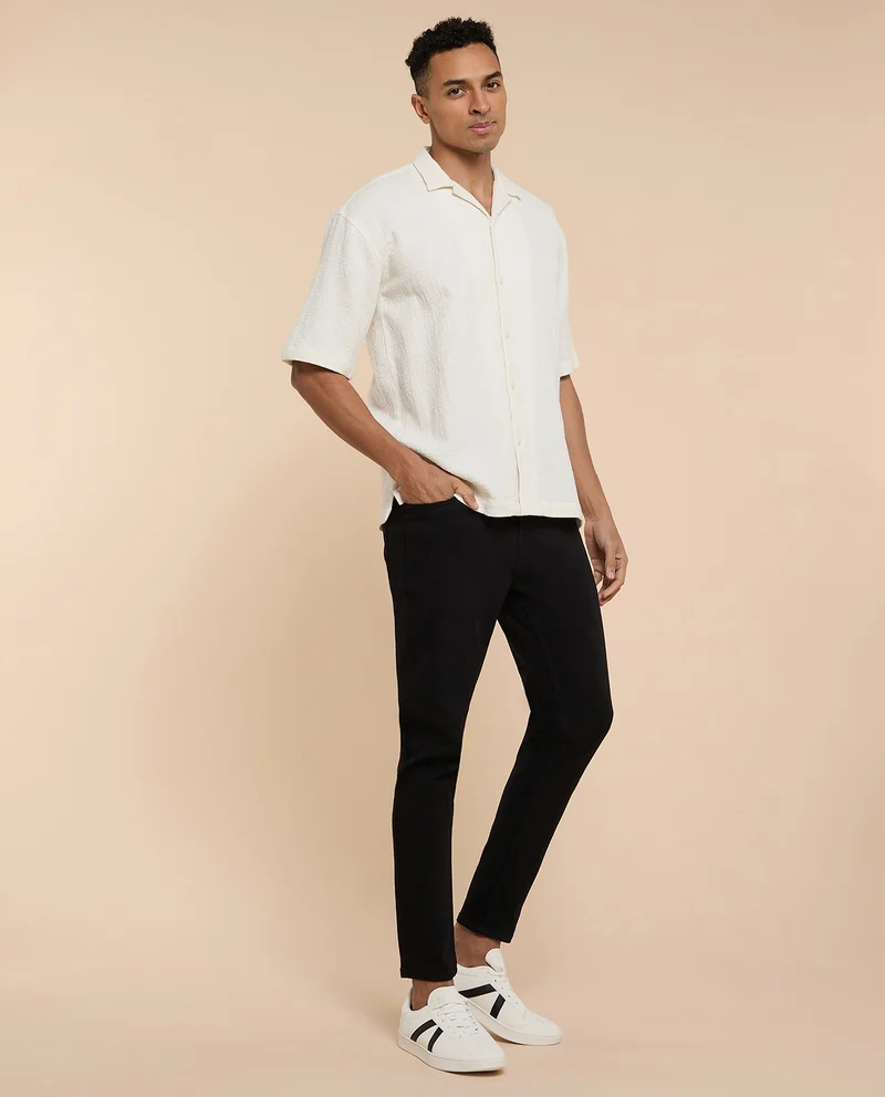 R&b  Solid Slim Fit Jeans with Button Closure for Men | Best Price UAE
