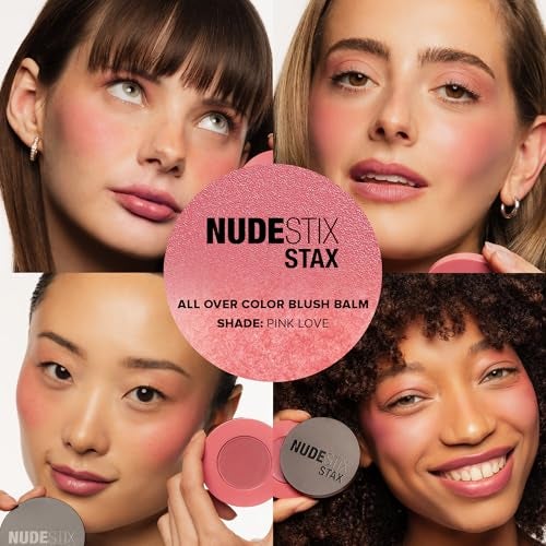 Nudestix STAX All Over Color Blush Balm MultiUse Cream Blush for Cheeks Eyes Lips with Soft Matte Finish Stackable Longwearing Vegan Clean Beauty Makeup Pink Love - Image 3