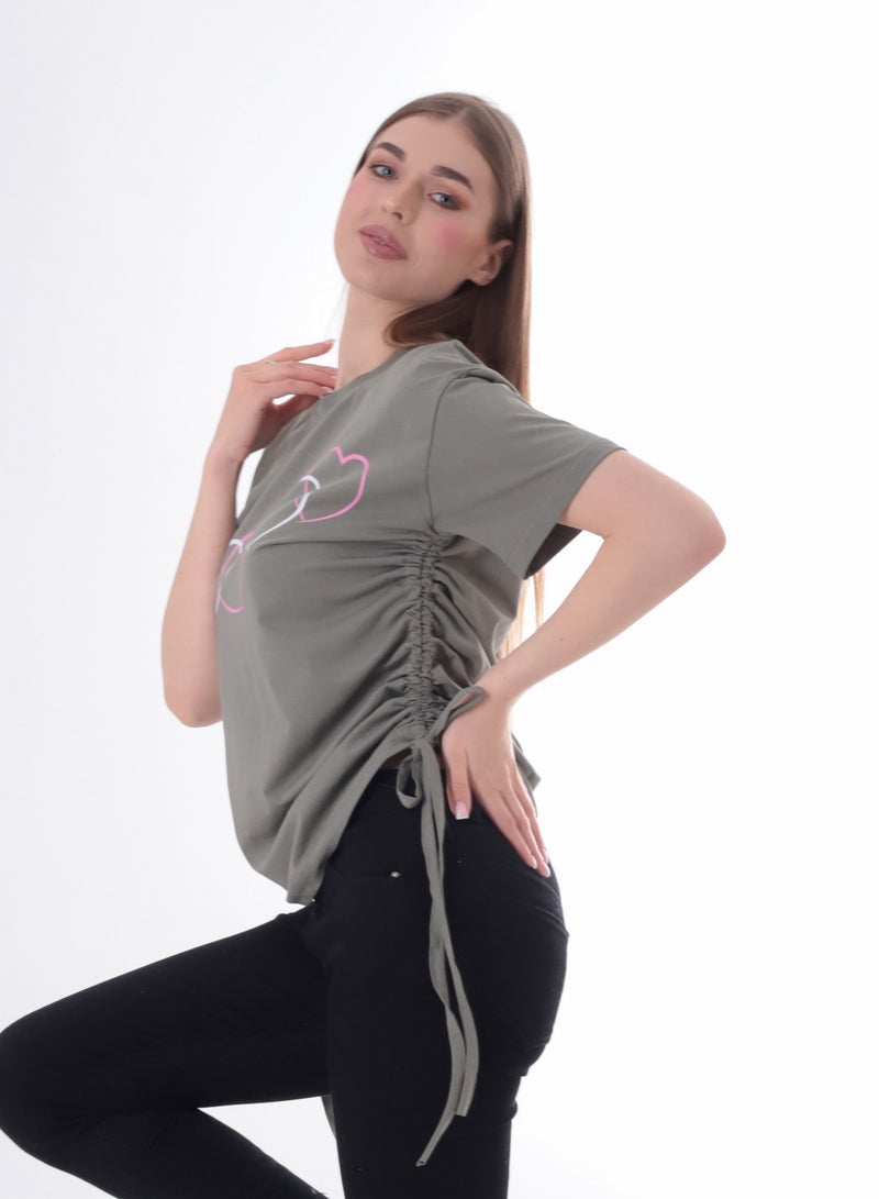 بيبو تيشيرت حريمي اكمام قصيرة مطبوع - Image 3