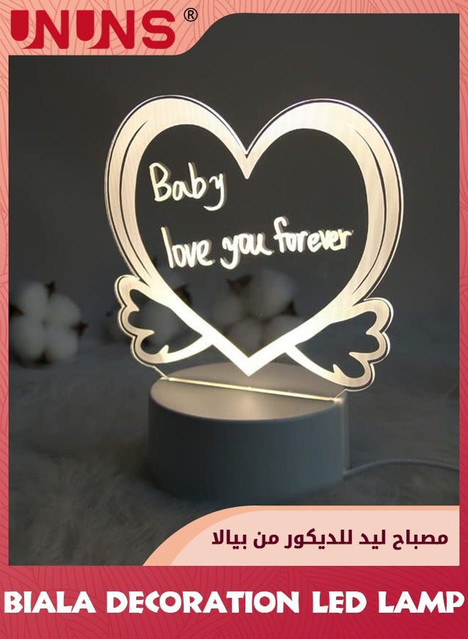 UNUNS هدايا لها/له، لوحة رسائل LED ثلاثية الأبعاد، مصباح مضيء على شكل قلب، مصابيح ليلية لتزيين المكتب، إضاءة ديكور المنزل، هدايا إضاءة ليلية للأطفال والآباء والزوج والزوجة والمرأة والرجل  - Image 3