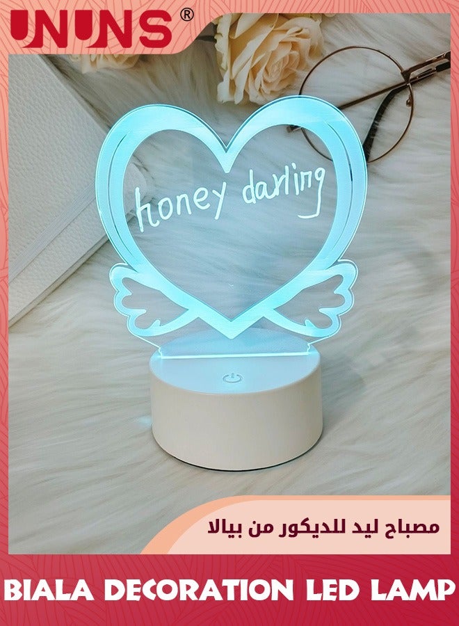 UNUNS هدايا لها/له، لوحة رسائل LED ثلاثية الأبعاد، مصباح مضيء على شكل قلب، مصابيح ليلية لتزيين المكتب، إضاءة ديكور المنزل، هدايا إضاءة ليلية للأطفال والآباء والزوج والزوجة والمرأة والرجل  - Image 5