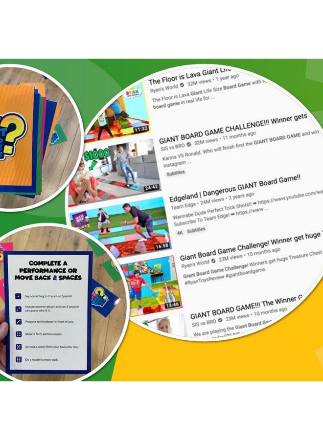 QUOKKA Giant Outdoor Games for Kids Ages 8-12 - Fun Family Game for Kids & Adults with Jumbo Dice - Play Indoor & Outdoor | 250 Challenges | Quick Set Up - Card Trivia Game for Teens Ages 7 10 - Image 4