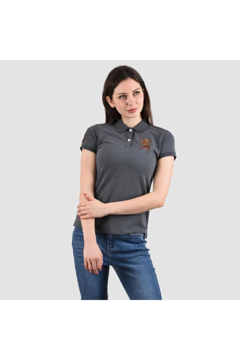 GIORDANO Gray Slim Fit Polo Shirt for Women