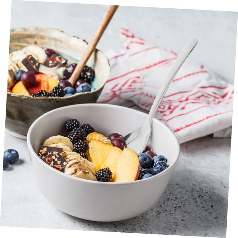 2Pcs Stainless Steel Serving Spoons Long Handle Flat Bottom for Hotel Household Kitchen Use - Image 5