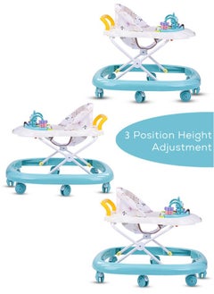 BAYBEE Zato Baby Walker for Kids, Foldable Kids Walker with 3 Position Adjustable Height & Musical Toy Bar Activity Walker for Toddlers Walker for Baby Boy Girl 6 to 18 Months Green  - Image 2