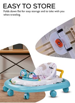 BAYBEE Zato Baby Walker for Kids, Foldable Kids Walker with 3 Position Adjustable Height & Musical Toy Bar Activity Walker for Toddlers Walker for Baby Boy Girl 6 to 18 Months Green  - Image 4