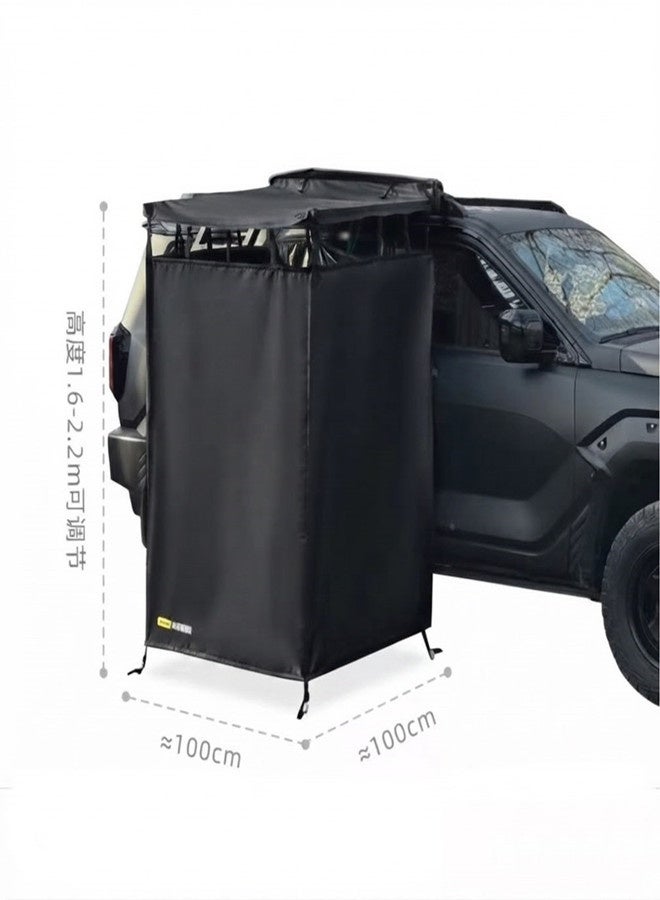 Universal Shower Awning Tent for Car, 100x100cm Black Color With Led Strip Light, Car Shower Tent for 4WD & SUV Vehicles, Privacy Water proof Bathroom Awning for Outdoor Camping - Image 4