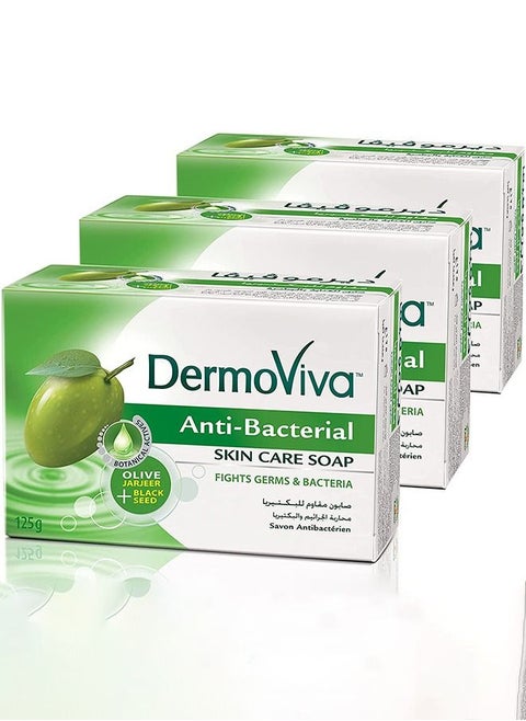 Dermoviva Antibacterial Soap | Fights Germs Effectively | Provides Intensive Nourishment and Protection to Your Skin - 125g (Pack of 3)