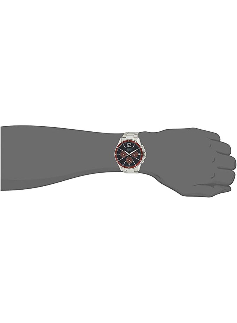 CASIO Men's Water Resistant Chronograph Watch MTP-1374D-5AVDF - 47 mm - Silver - Image 5