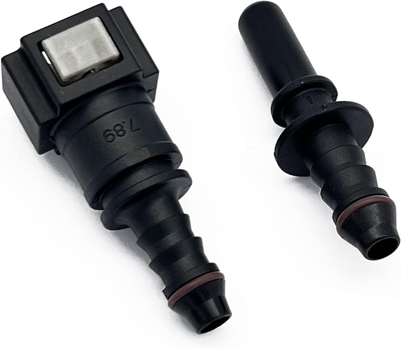 KRD PERFORMANCE 7.89mm (5/16) SAE to 3/8 Barb Straight Quick Release Connector for Nylon Fuel Line Hose - Image 1