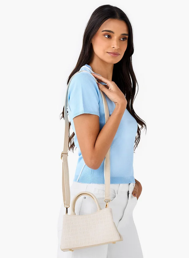 فلورا بيلا من شو إكسبرس Monogram Embossed Tote Bag with Zip Closure