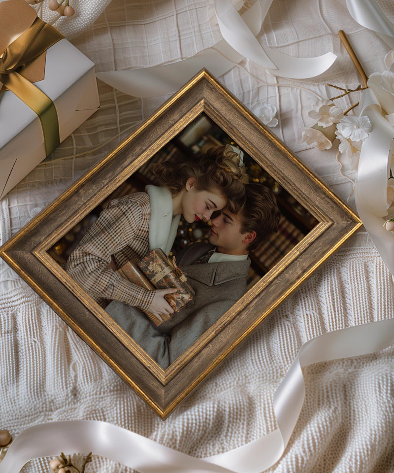 Afuly 8x10 Vintage Picture Frame Elegant Retro Picture Frames Wood Gold Photo Frame Wall Hang Desktop Home Decor Birthday Gifts for Grandma Mom Women Parents - Image 3