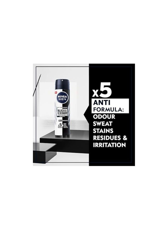 Nivea Nivea Antiperspirant Spray For Men Black & White Invisible Protection Original 150 Ml  (May vary package)  - Image 3