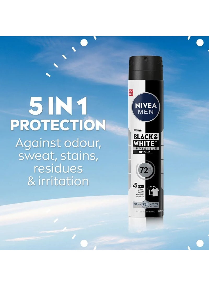 Nivea Antiperspirant Spray For Men Black & White Invisible Protection Original 150 Ml  (May vary package) - pzsku/Z500DD0C382B7875F5A86Z/45/_/1730041686/8b796b10-2983-4a98-99dc-68ca090725b7