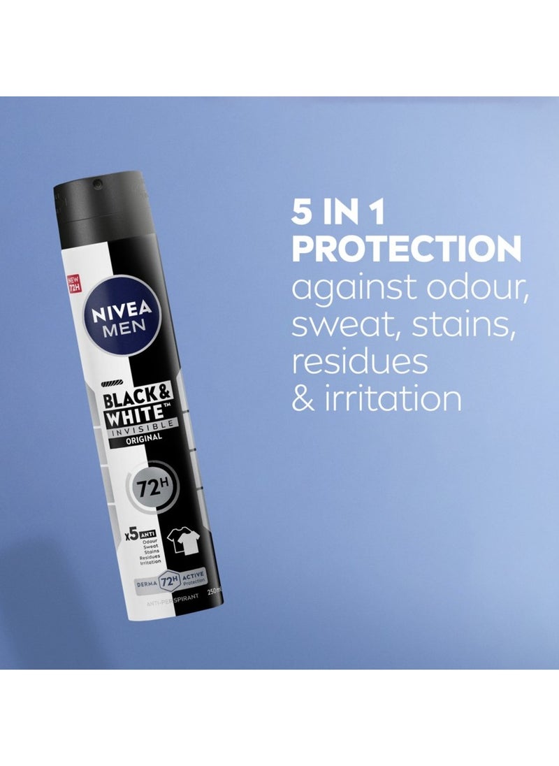 Nivea Antiperspirant Spray For Men Black & White Invisible Protection Original 150 Ml  (May vary package) - pzsku/Z500DD0C382B7875F5A86Z/45/_/1730042028/dc51e5b6-58cd-4b47-8eb7-a9952bd4ee50