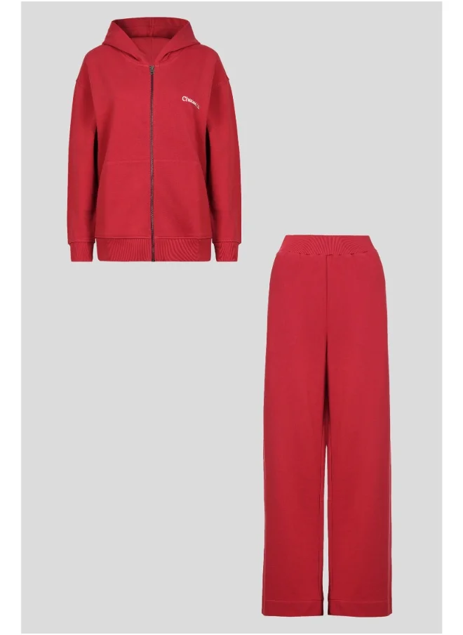 نسيسيرا Checked Out Cotton Terry Zip-up Hoodie Set