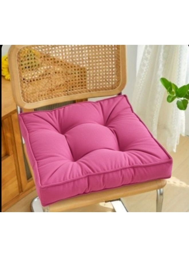 Square chair cushion 45×45 cm, 10 cm high – Cotton fabric and high-density fiber filling for optimal comfort and excellent stability HR (Pink) - Image 2