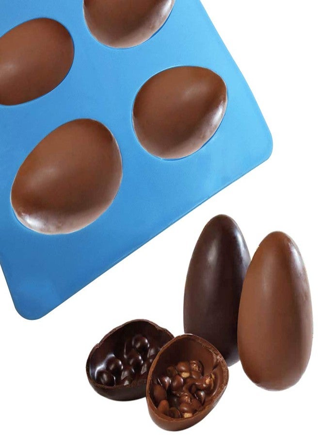 SENHAI 3 Pcs Egg Shape Silicone Molds, 8-Cavity Food-grade Baking Mold for DIY Cake Decoration,Chocolate, Pastry, Muffin, Bread, Ice Cube, Soap - Pink, Blue, Brown - Image 5