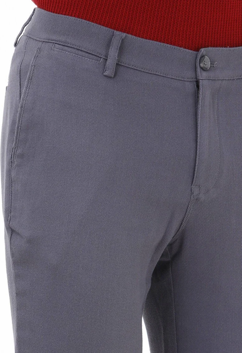 كيب Anthracite Woven Casual Cotton Blend Trousers
