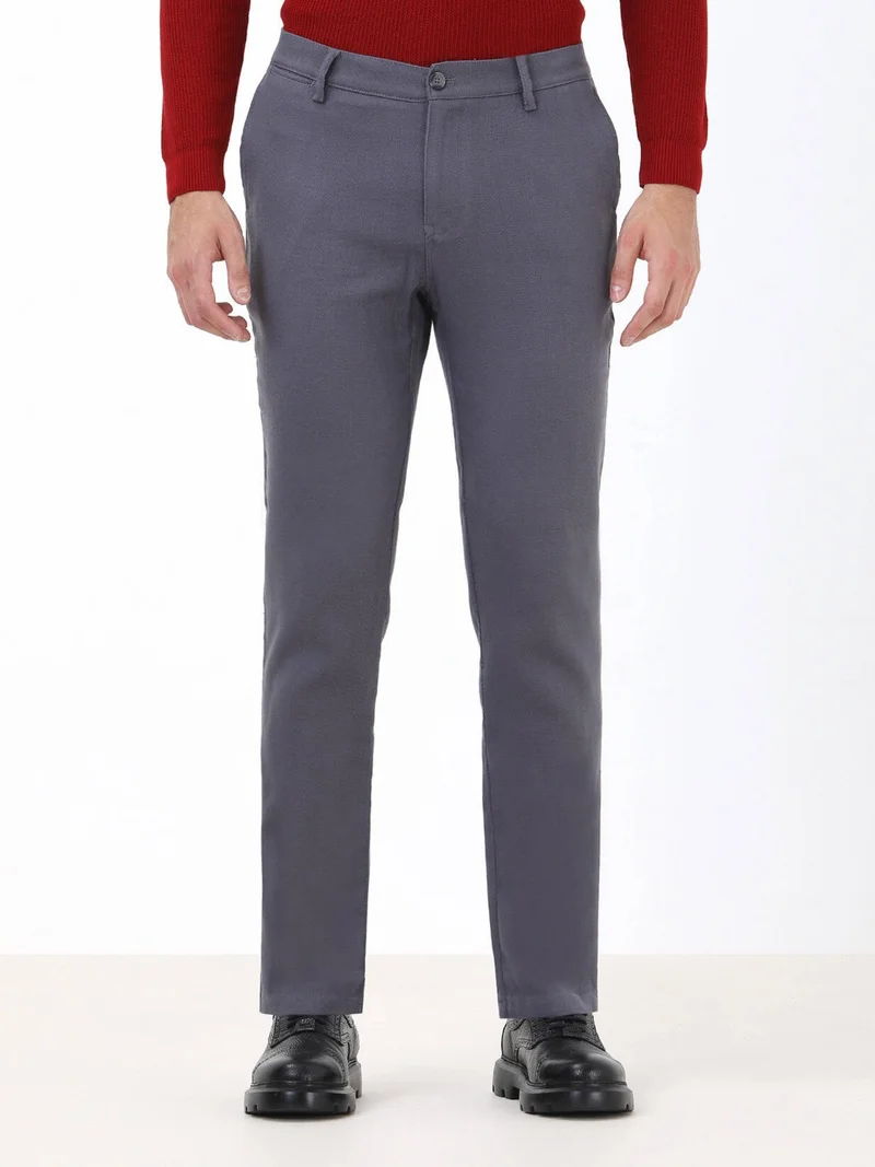 كيب Anthracite Woven Casual Cotton Blend Trousers