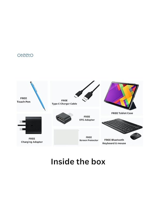 Oteeto Oteeto TAB 10 Pro/Single SIM 5G Network/8GB RAM + 512GBG ROM/5G Wifi/8000 mAh/8MP Front + 13MP Rear Camera/Quad Core 2.0GHz Processor/Android 13/Includes Keyboard,Mouse,Touch Pen,OTG,Flip Cover (Gray)  - Image 5