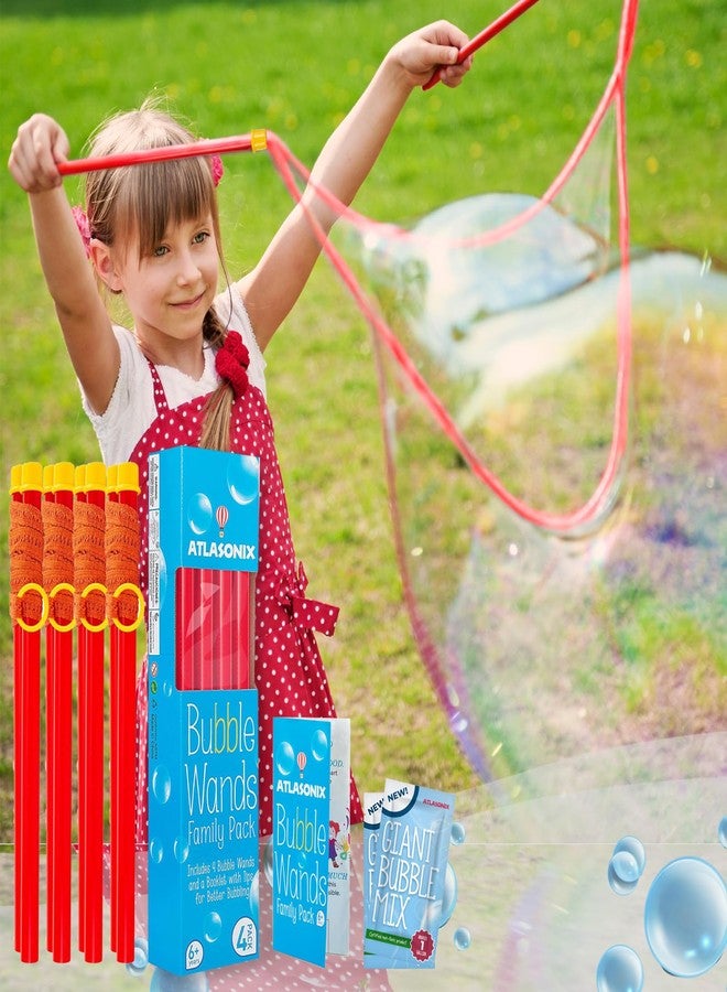Atlasonix Giant Bubble Wand - Bubble Wands, Bubbles for Kids, Big Bubble Wand Huge Rope, 4 Pack Giant Bubble Wands + Bubble Solution Powder - Makes 2 Gallons, Outdoor Summer Fun - Image 1