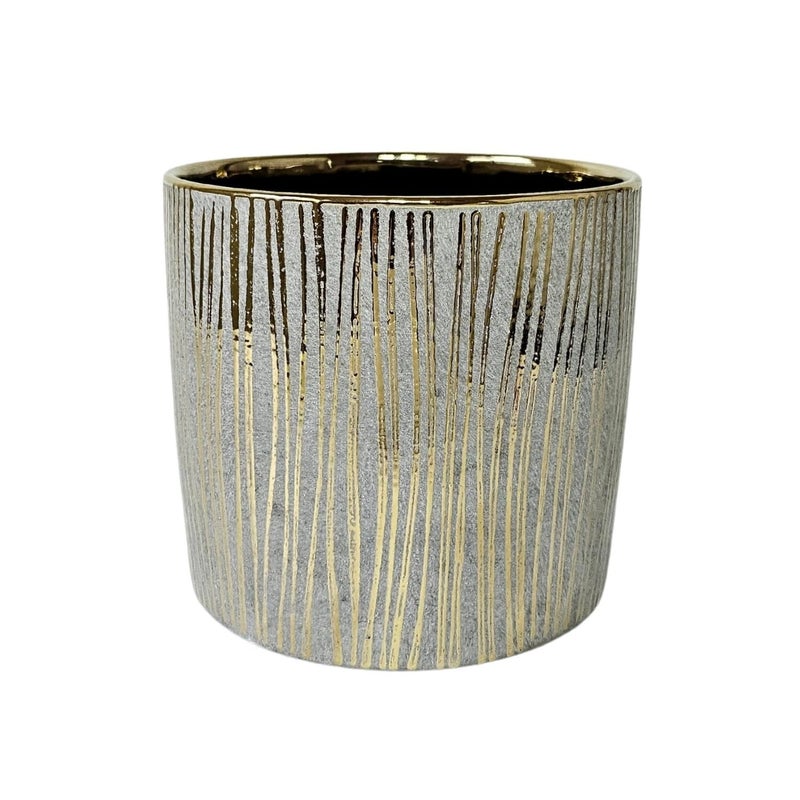 Fox & Fern Premium Ceramic Planter for Vibrant Garden | Enhance The Ambiance of Your Home, Office or Garden (Dia. 5Inch) (GA133B-075-GG) - Image 4