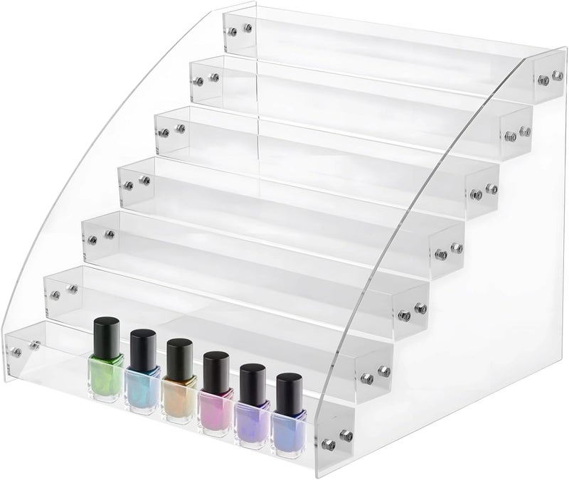 Acrylic Paint Organizer With Seven Layers, Clear Paint Desktop Rack, Hobby Craft Paint Storage Holder Fitting 2 Oz Bottles - Image 1