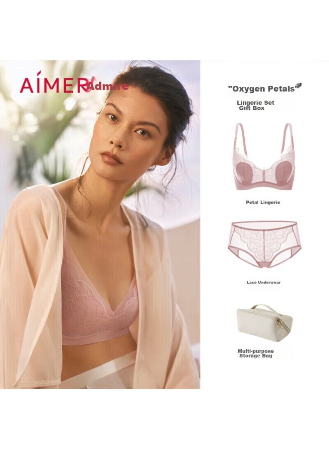 AIMER [Oxygen Little Petals] Gift Box Thin, Seamless Soft Support Underwear, Panty Set - Image 1