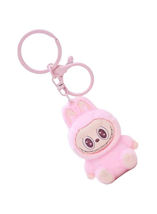 Arabest Labubu Mini Plush Keychain, Cute Rabbit Hanging Ornament, Small Figure Decortion for Car Home Office Desktop - Image 1