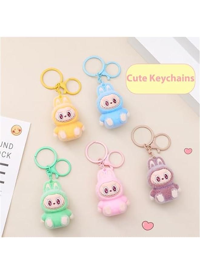 Arabest Labubu Mini Plush Keychain, Cute Rabbit Hanging Ornament, Small Figure Decortion for Car Home Office Desktop - Image 5