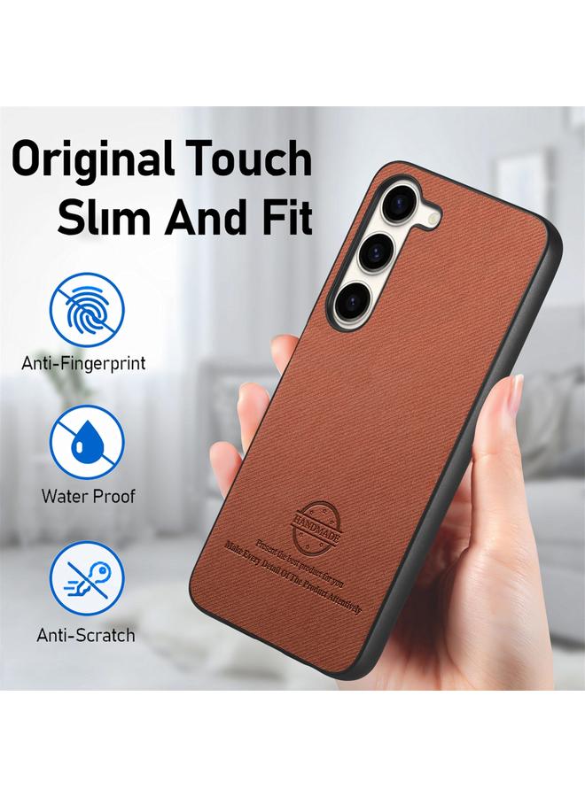 S-TOP Case For Samsung Galaxy S23+ 5G Twill Fabric Leather Skin Back Phone Case - Image 5