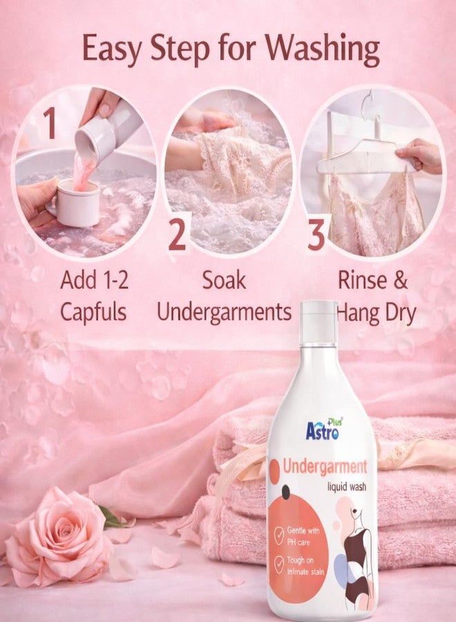 ASTRO PLUS + Astro Plus+ Undergarment Liquid Wash 300ml | Gentle Fabric Cleanser for Delicate Clothes | Removes Stains & Odor | Mild Laundry Liquid for Lingerie, Innerwear & Babywear - Image 5
