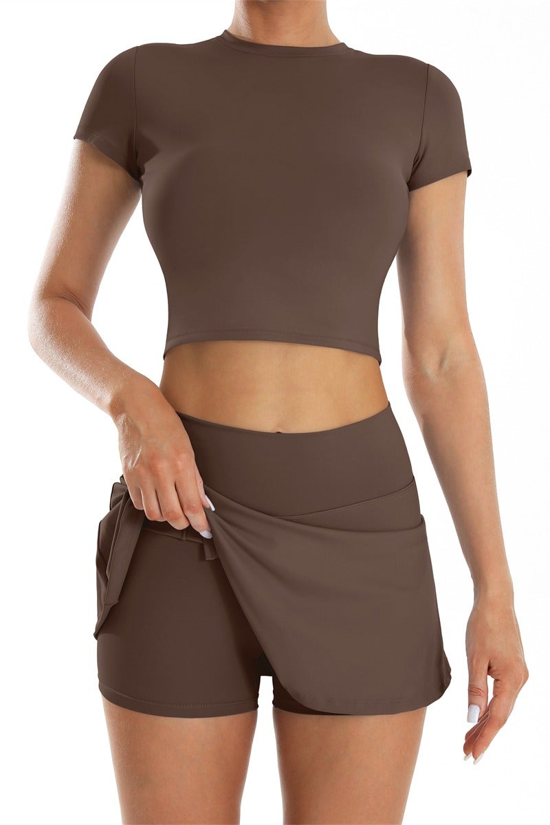 general Sport Set Tennis Golf Skirt Suit Women Sport Short Sleeve Gym Short Skirt Tracksuits Workout Clothes  - Image 3