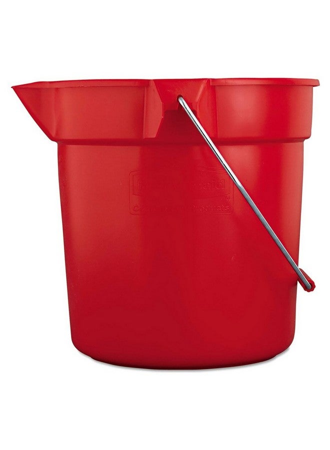 رابر ميد بروت دلو دائري بمقبض مصنوع من بولي إيثيلين عالي الكثافة أحمر 10 كوارت FG296300RED - Image 1