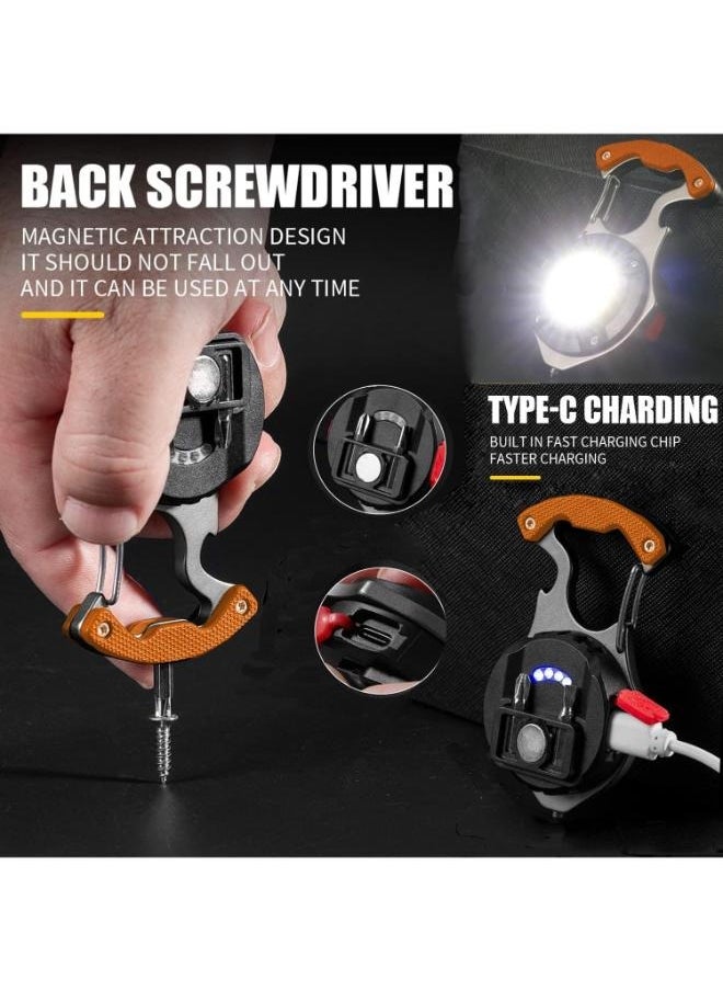 Rechargeable Power Display Strong Light Camping Lamp Bottle Opener Led Portable LED Work Light Keychain Flashlight
